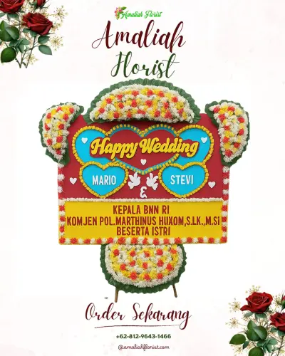 Karangan Papan Bunga Pernikahan di The Sunan Hotel Solo